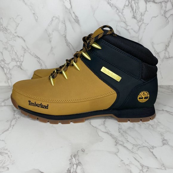 Timberland Men\'s Euro Sprint Wheat \\ Black Hiker Boots  A1NHJ size 10